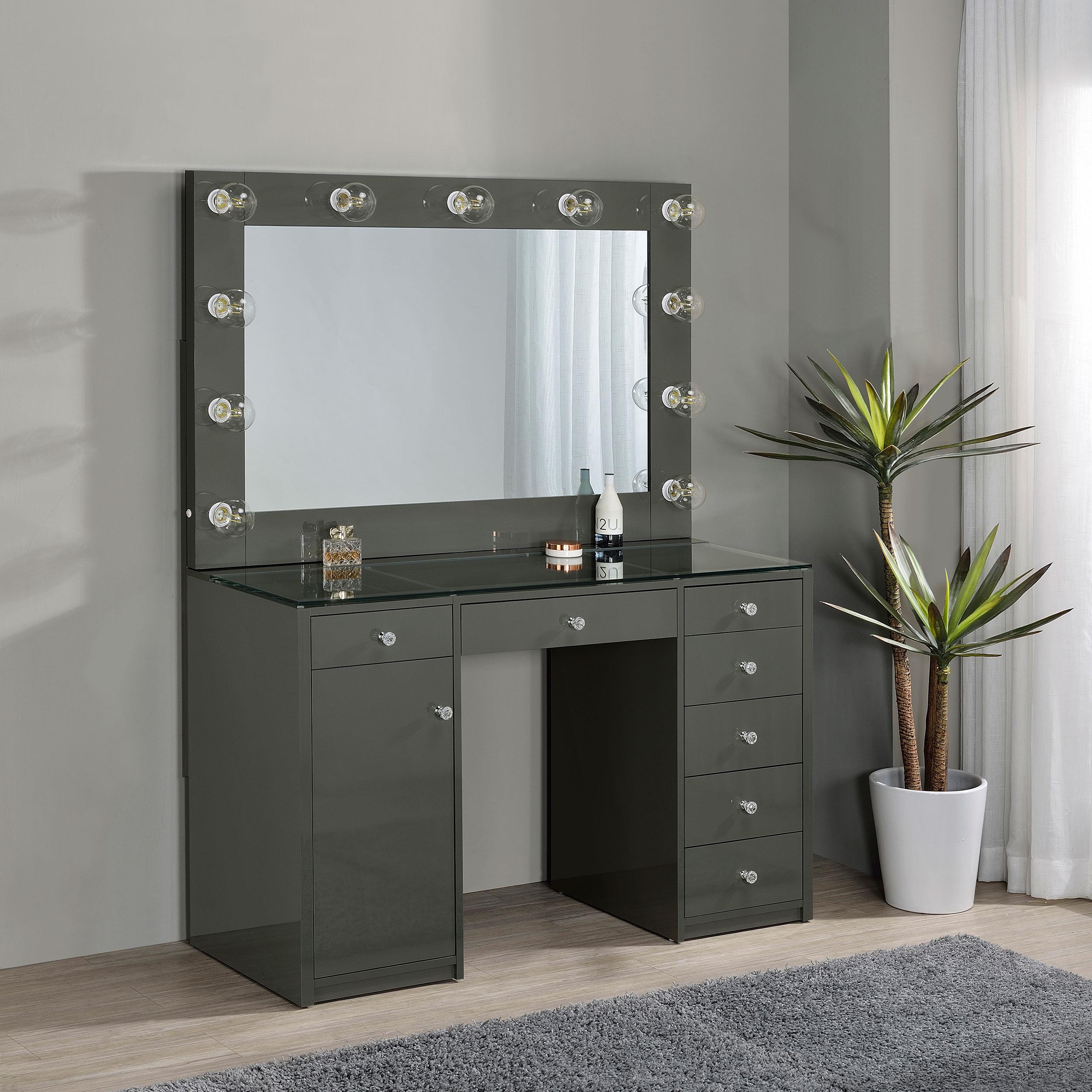 Coaster Acena Contemporary Grey Vanity Table & Mirror Model 931145
