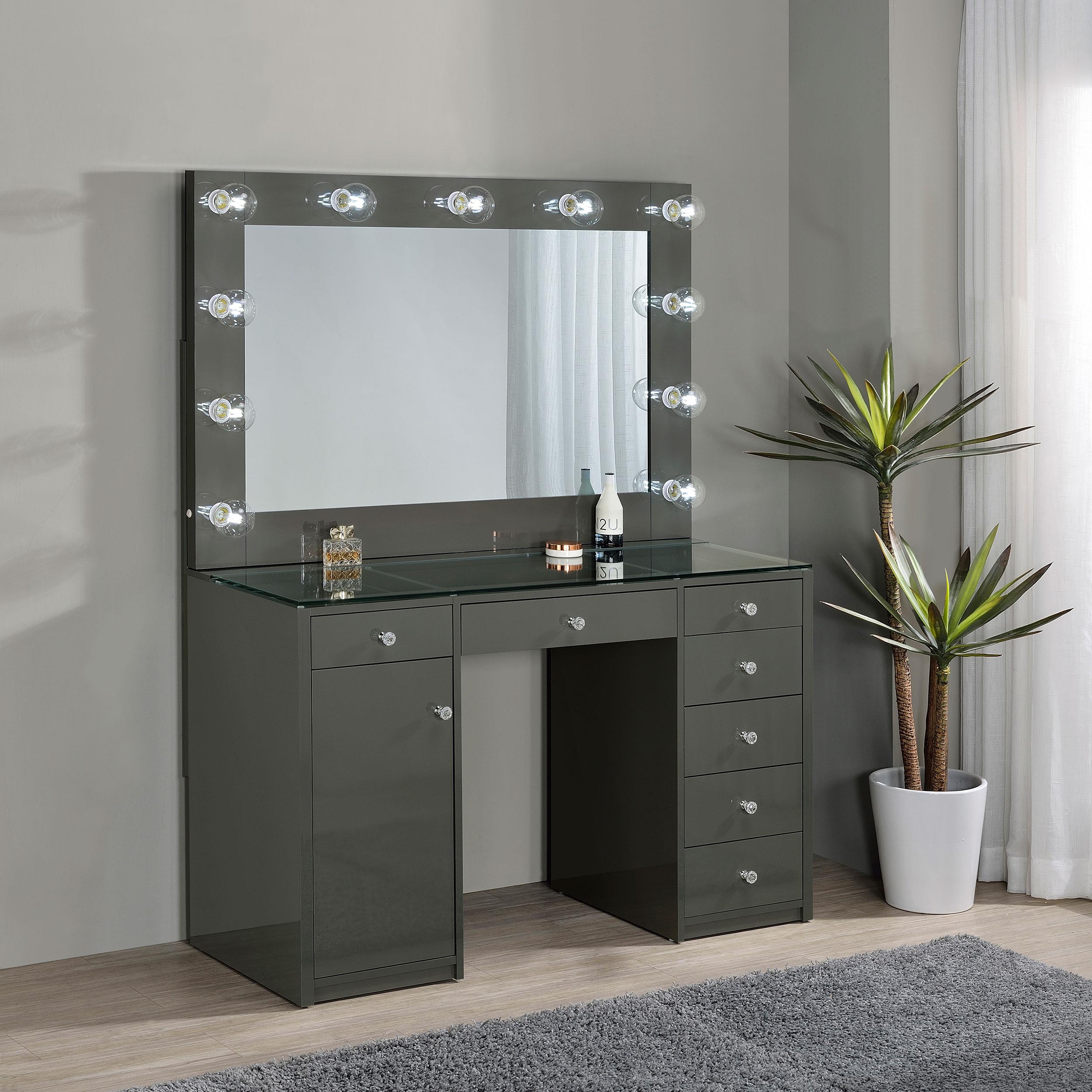 Coaster Acena Contemporary Grey Vanity Table & Mirror Model 931145