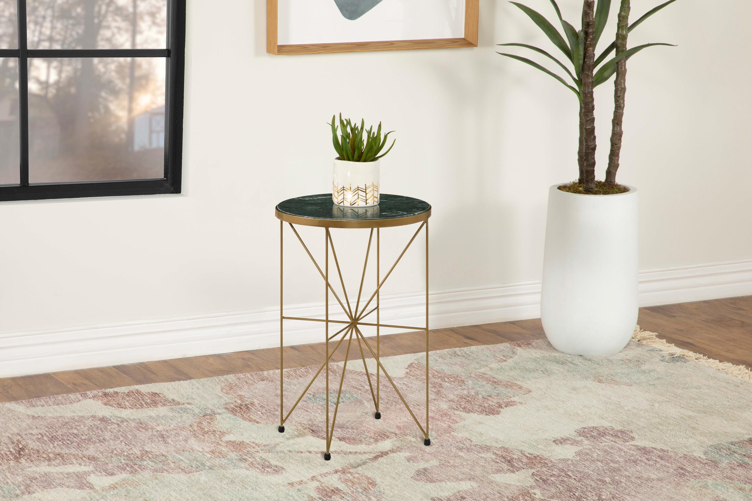 Coaster Eliska Contemporary Green Marble Side Table Model 936061