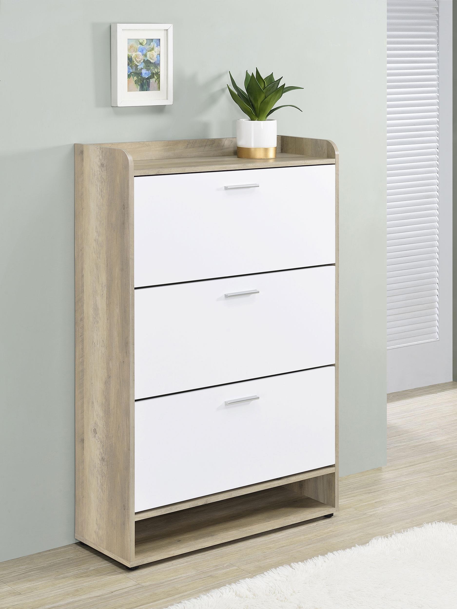 Coaster Denia Contemporary White Shoe Cabinet Model 950403