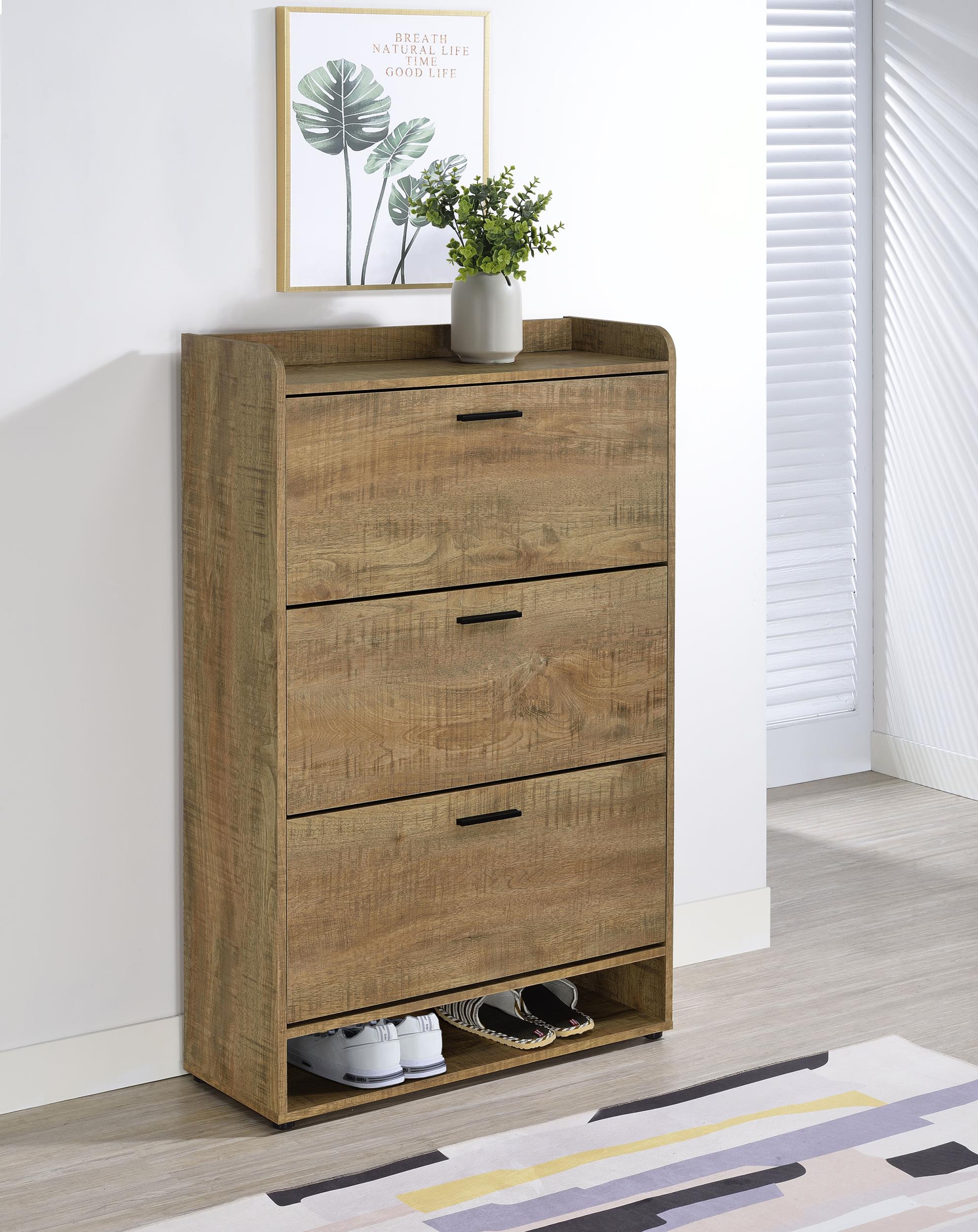 Coaster Denia Rustic Mango Shoe Cabinet Model 950425
