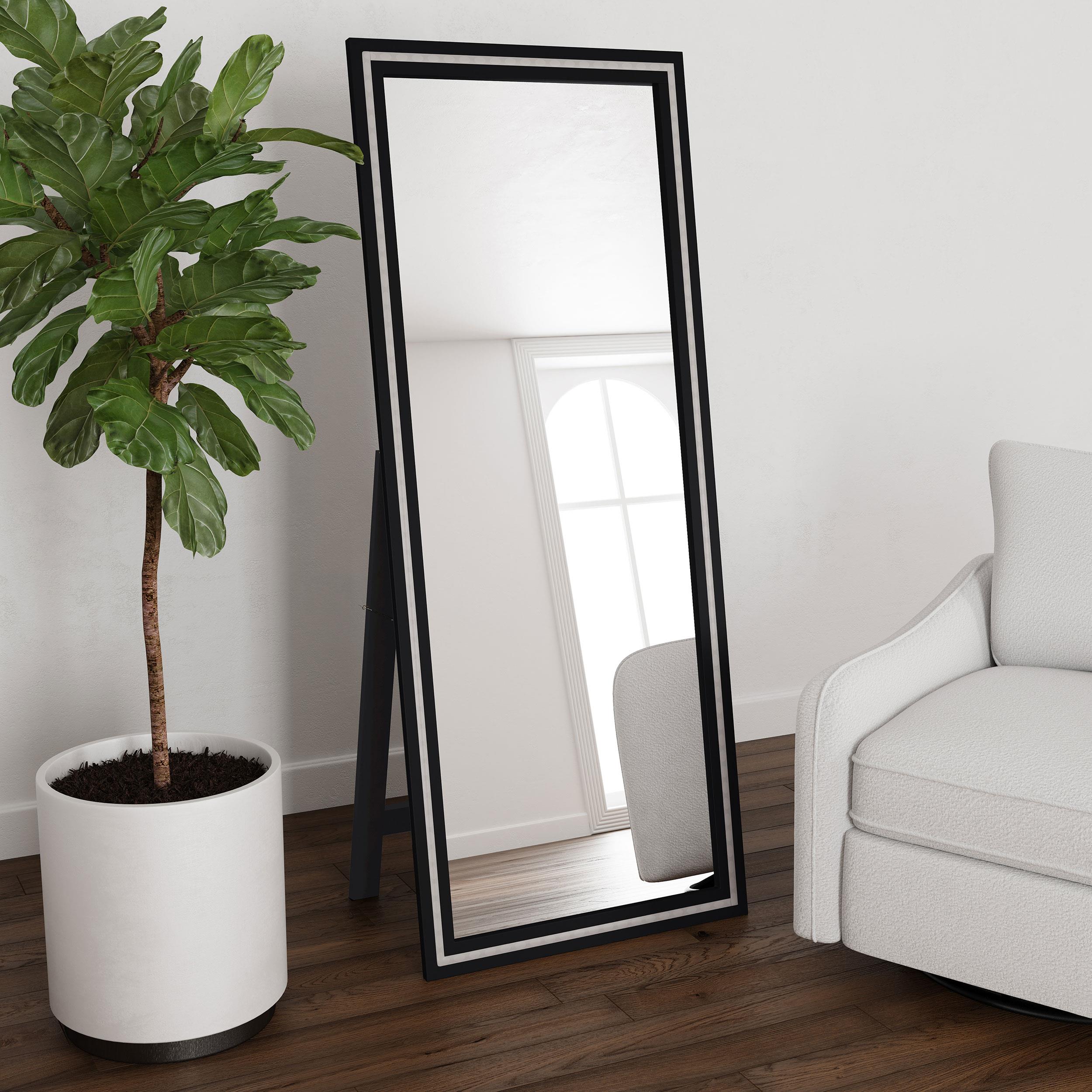 Coaster Windrose Contemporary Black Led Standing Mirror Model 960962