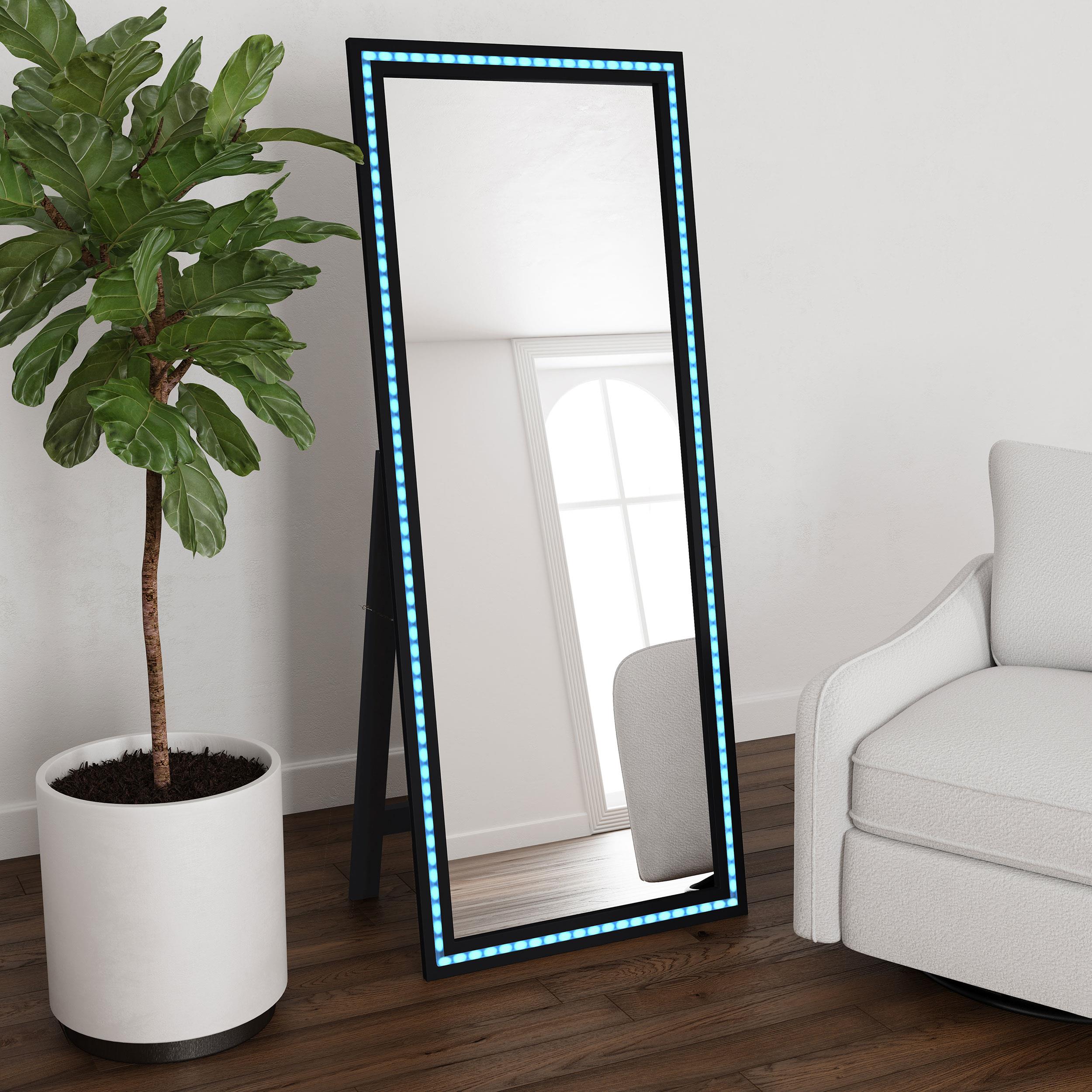 Coaster Windrose Contemporary Black Led Standing Mirror Model 960962