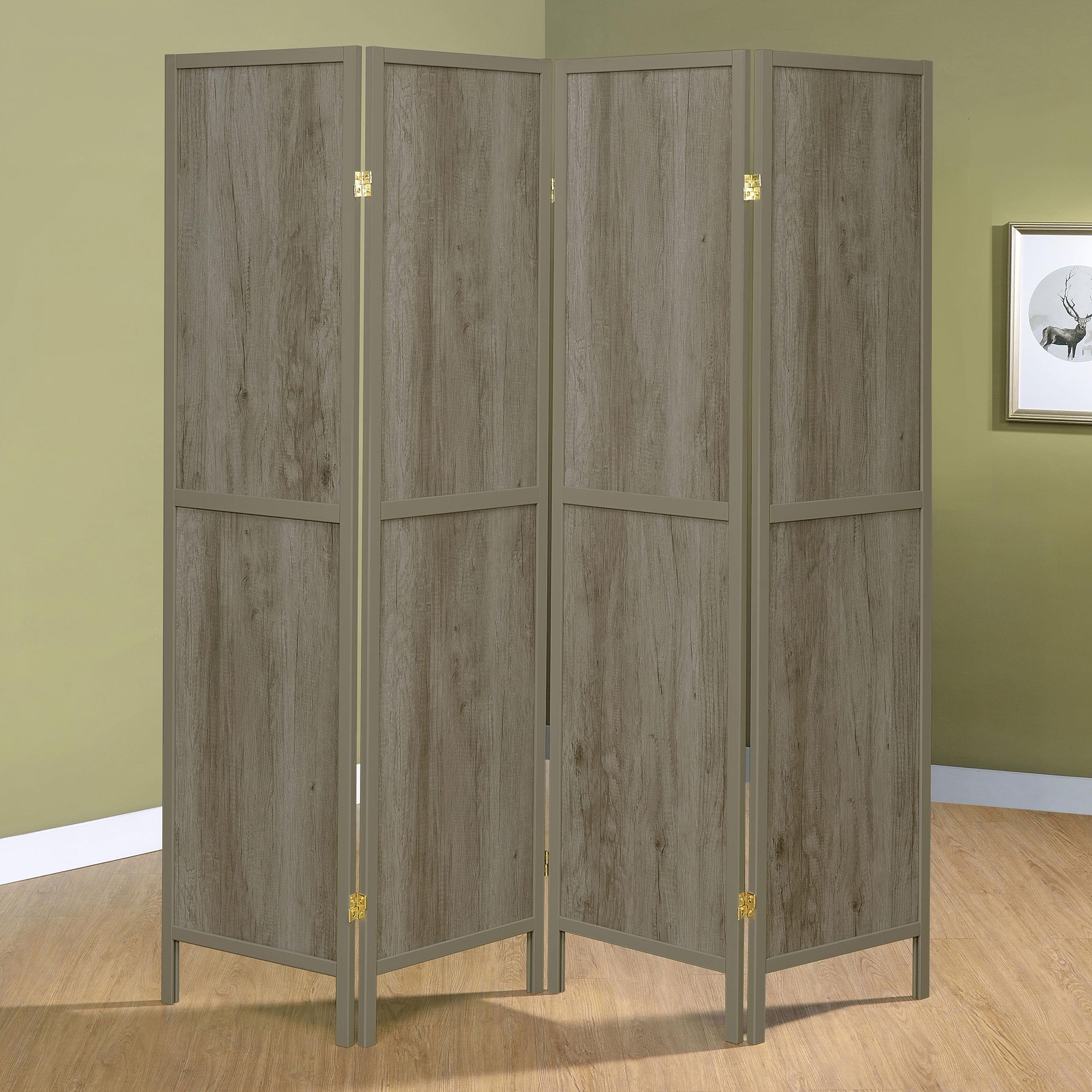 Coaster Deepika Farmhouse Grey Driftwood Room Divider Model 961415