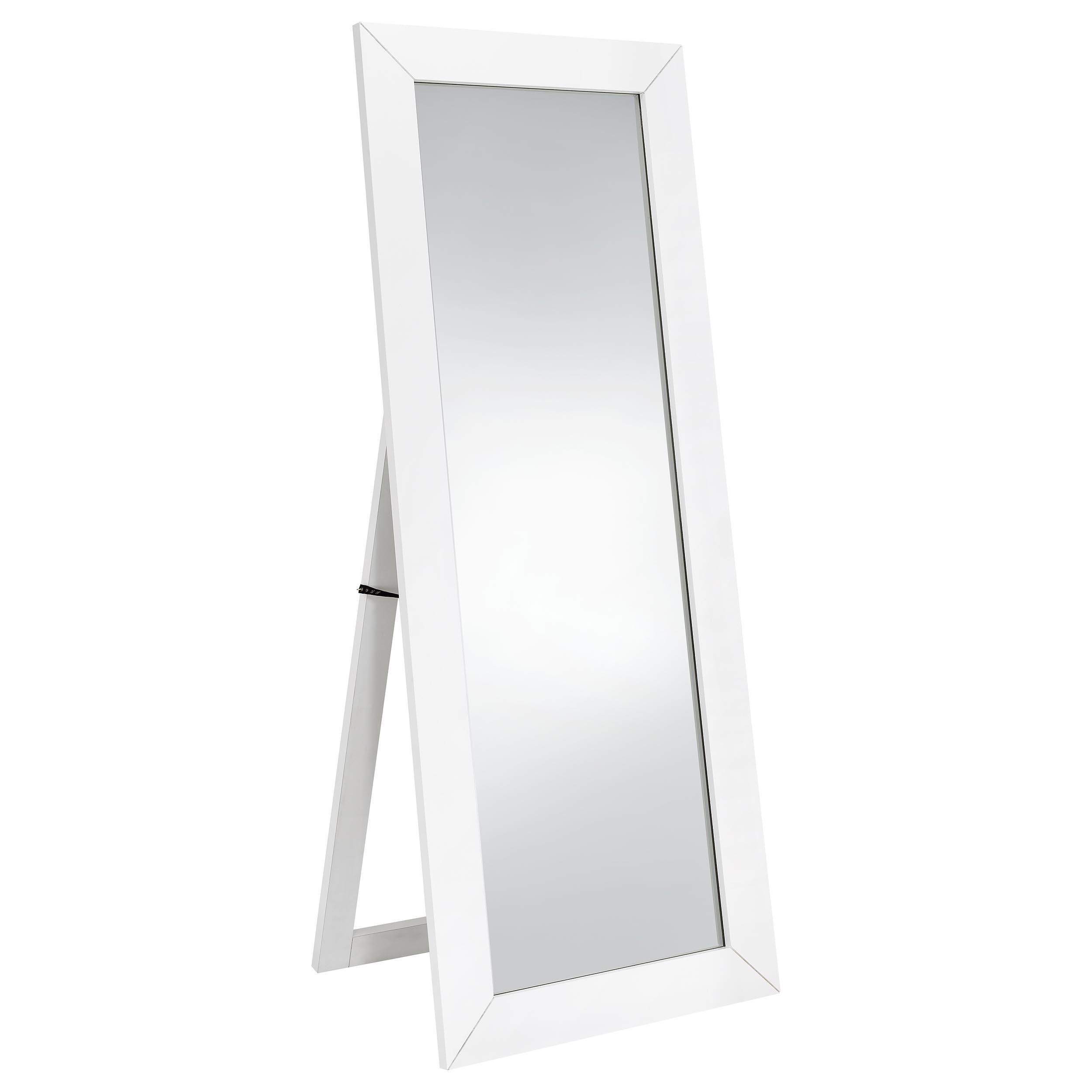 Coaster Cadence Contemporary White High Gloss Standing Mirror Model 961656