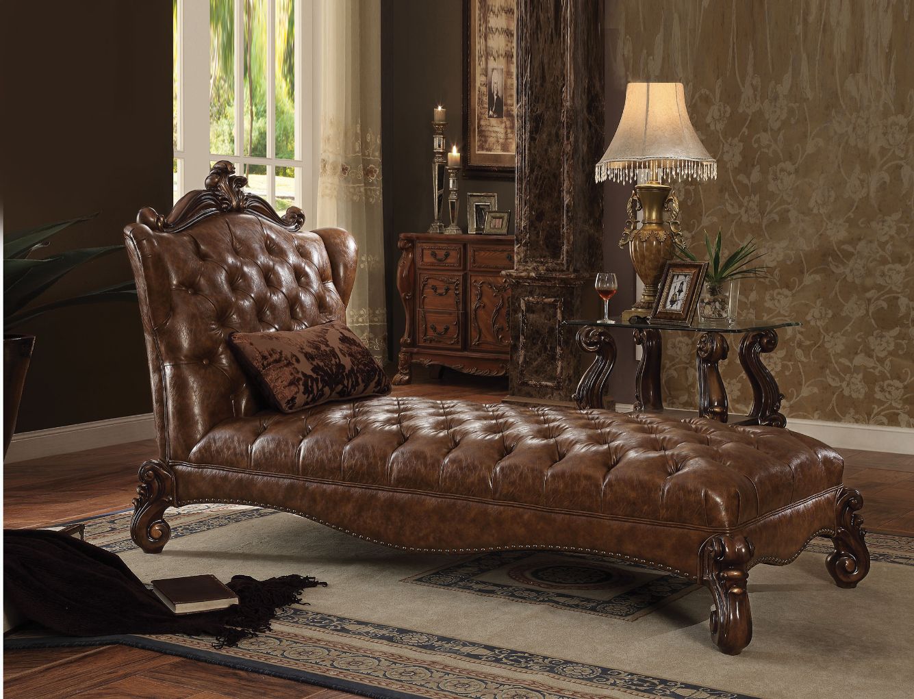 Acme Versailles Chaise with Pillow Model 96544