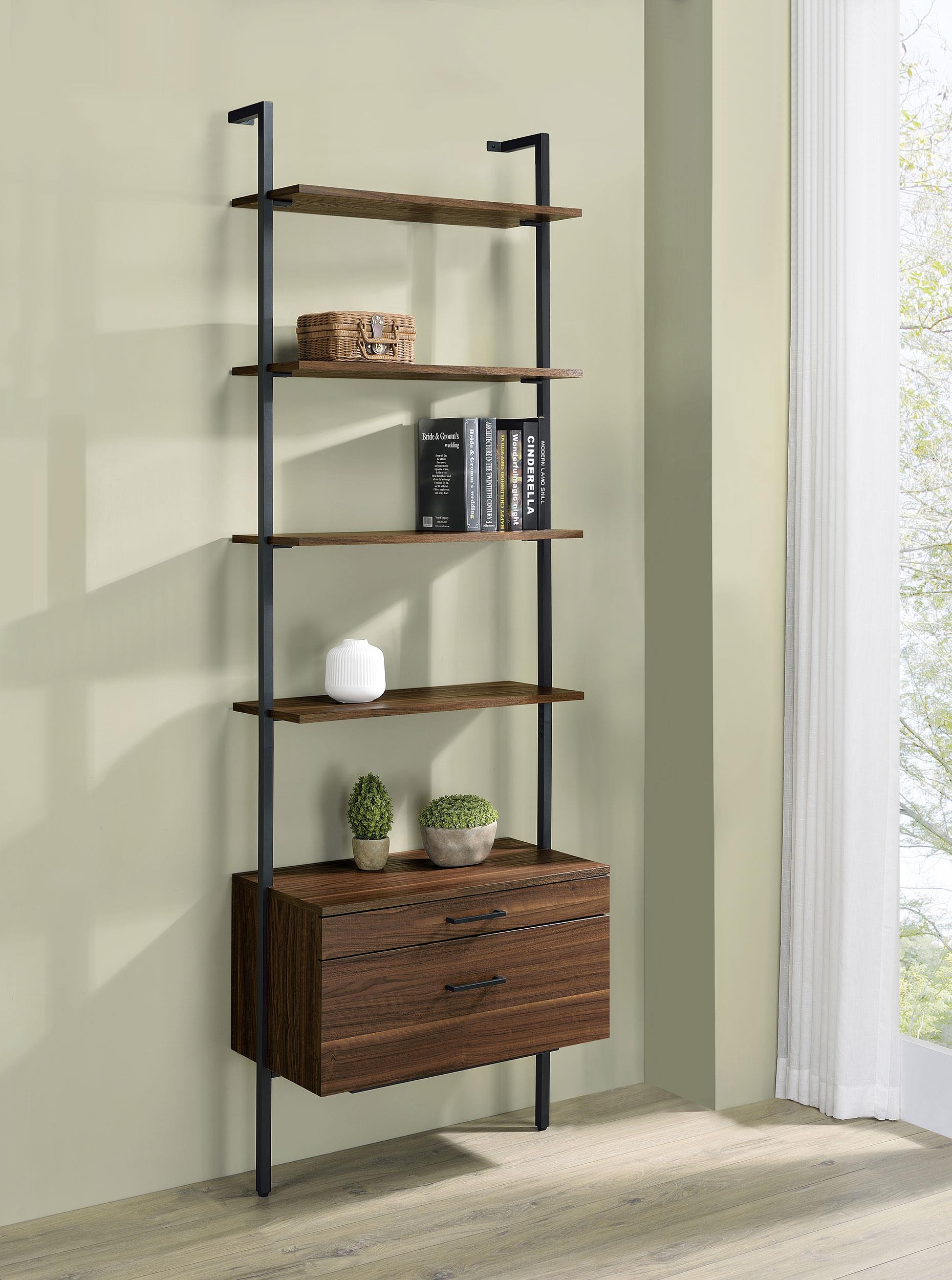 Coaster Owens Transitional Walnut Wall Shelf Model 980074