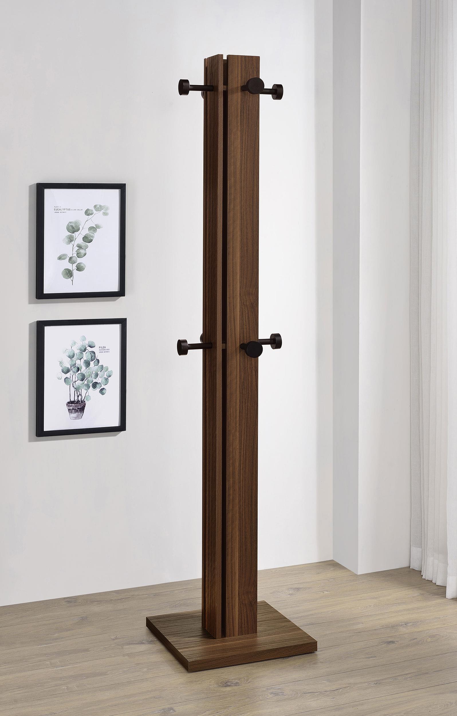 Coaster Rikkie Mid-Century Modern Walnut Coat Rack Model 983281