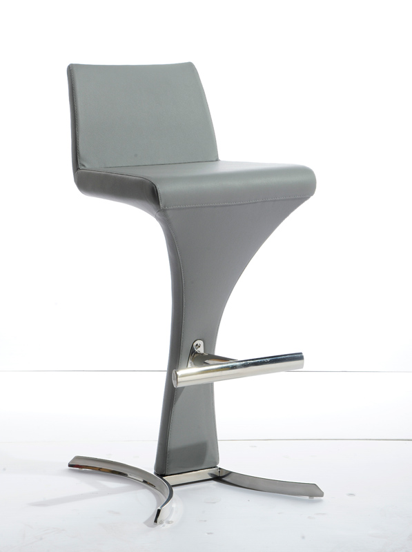 LA Furniture Ascella Modern Grey Leatherette Bar Stool VGOBA99-P-GRY Contemporary Style by Vig Furnitrue Number 16830 Catch Home Goods