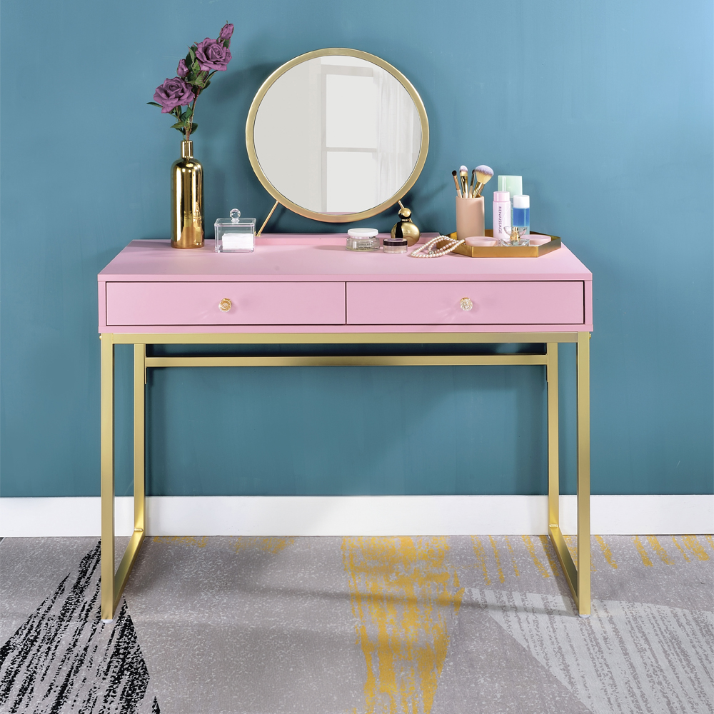 Acme Coleen Vanity Desk with Mirror & Jewelry Tray Model AC00668