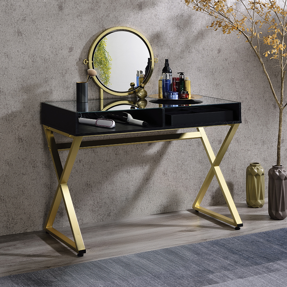 Acme Coleen Vanity Desk with Mirror & Jewelry Tray Model AC00669