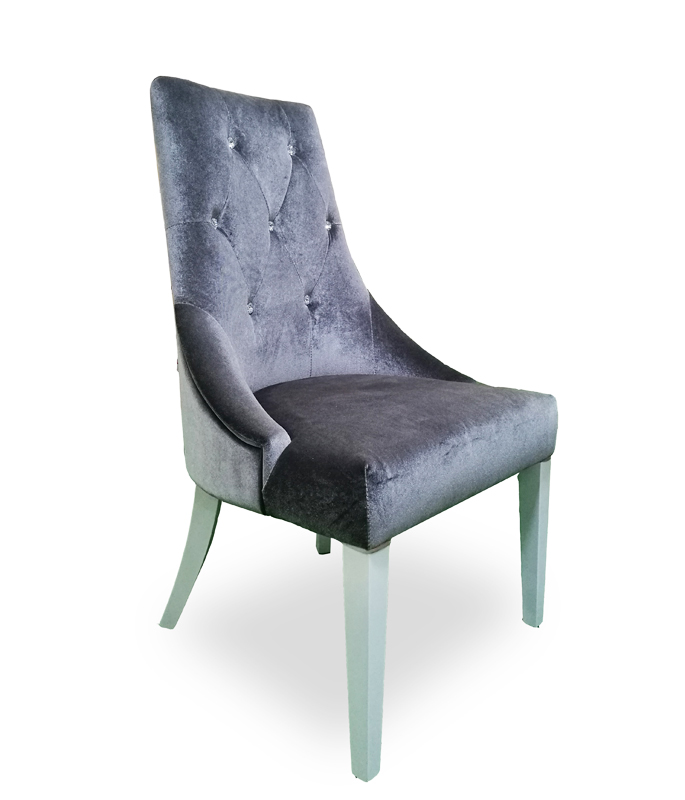LA Furniture Charlotte Grey Velour & White High Gloss Dining Chair (Set of 2) VGUNAC031-GRYWHT Contemporary Style by Vig Furnitrue Number 73585Z Catch Home Goods