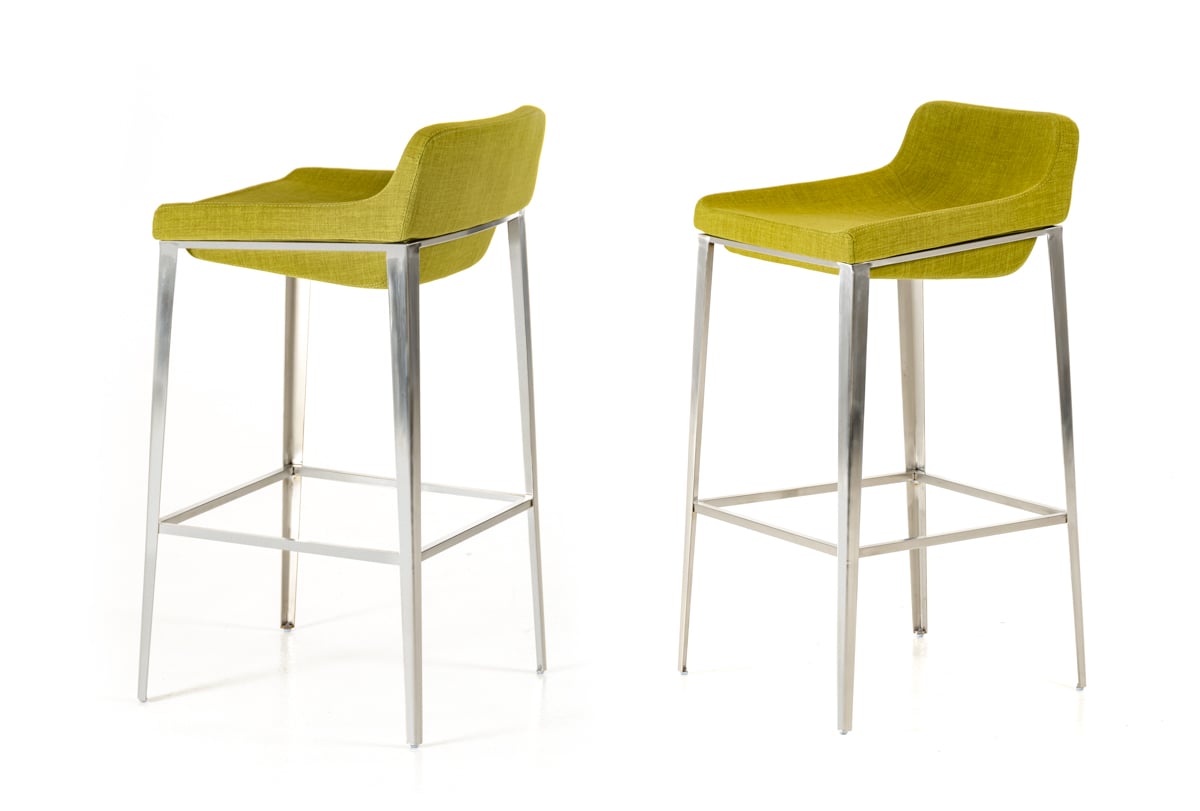 LA Furniture Adhil Mid-Century Green Fabric Bar Stool VGOBA105-F-GRN Contemporary Style by Vig Furnitrue Number 71441 Catch Home Goods