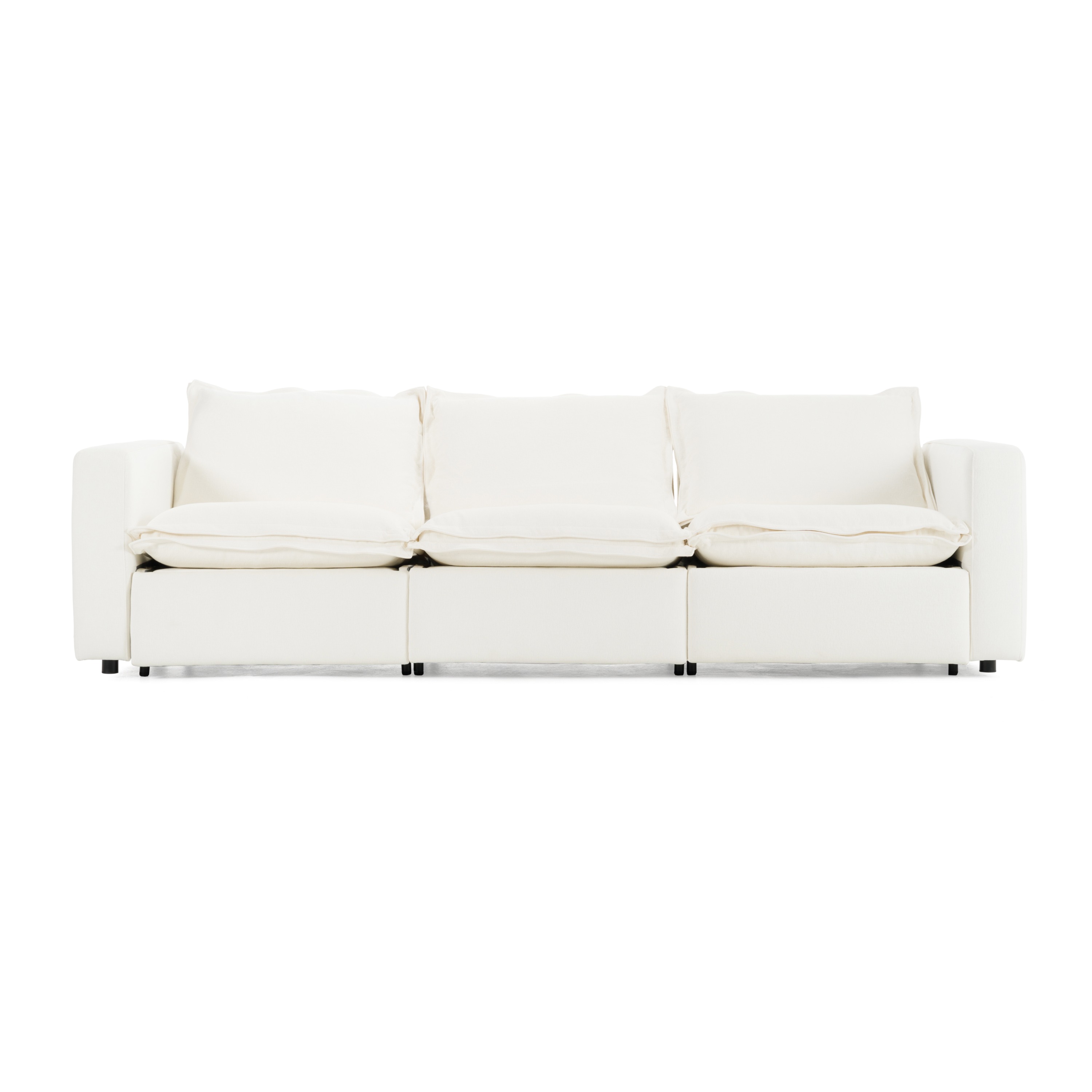 LA Furniture Almagre Modern White Fabric Sofa with 3 Electric Recliners VGEV-G2315-WHT Contemporary Style by Vig Furnitrue Number 83075 Catch Home Goods