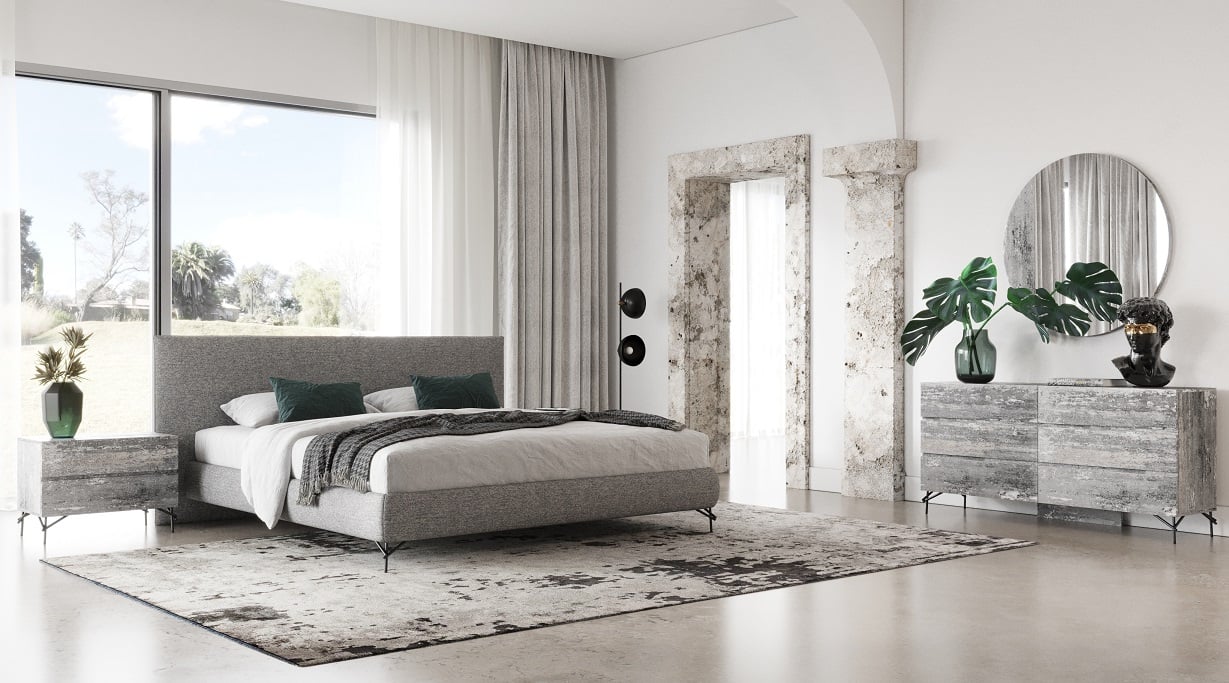 LA Furniture Aria Italian Modern Multi Grey Q Bedroom Set VGAC-ARIA-BED-SET-Q Contemporary Style by Vig Furnitrue Number 80120 Catch Home Goods