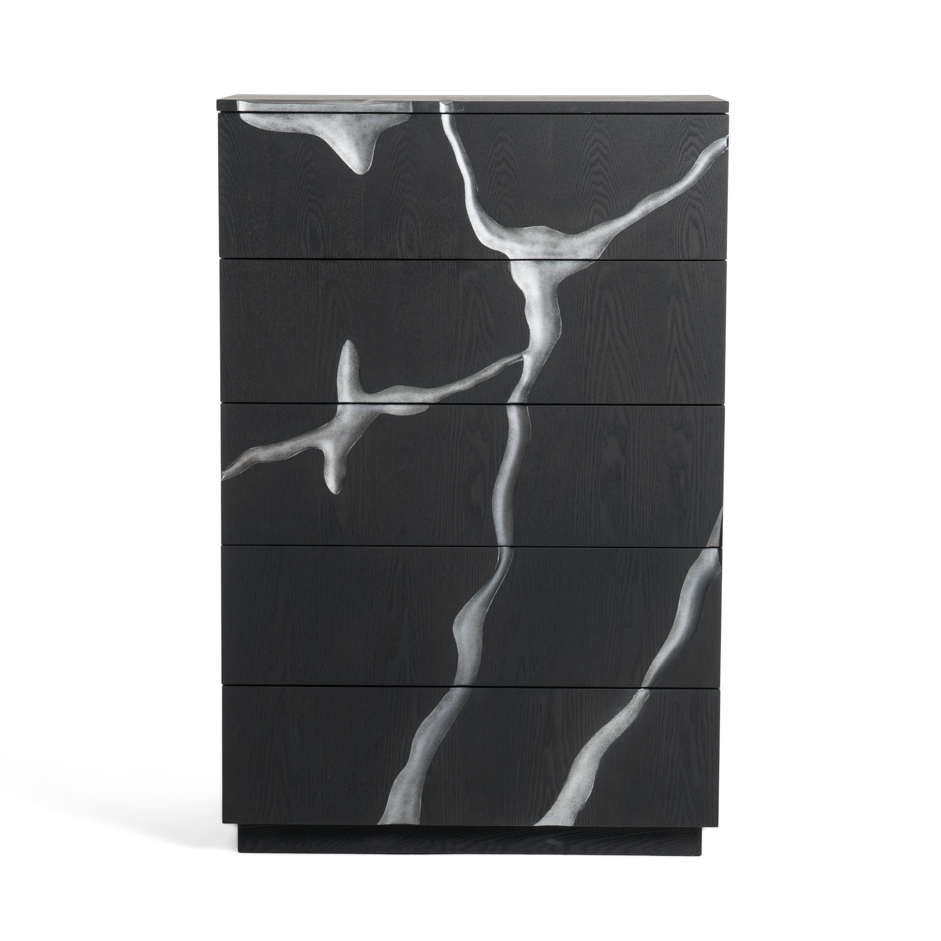 LA Furniture Aspen Modern Matte Brown Ash & Silver Chest VGVCJ1801-5H Contemporary Style by Vig Furnitrue Number 81183 Catch Home Goods