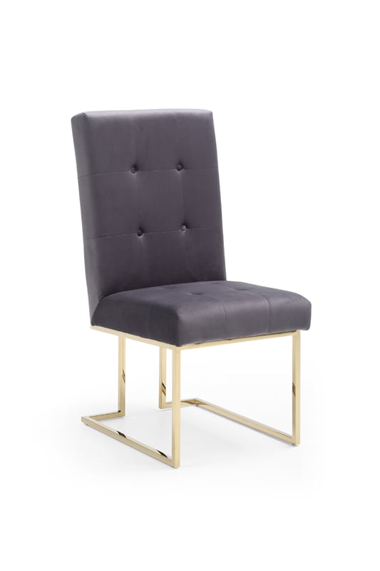 LA Furniture Legend Modern Grey Fabric & Gold Dining Chair (Set of 2) VGVCB012-GRYGLD Contemporary Style by Vig Furnitrue Number 75024Z Catch Home Goods