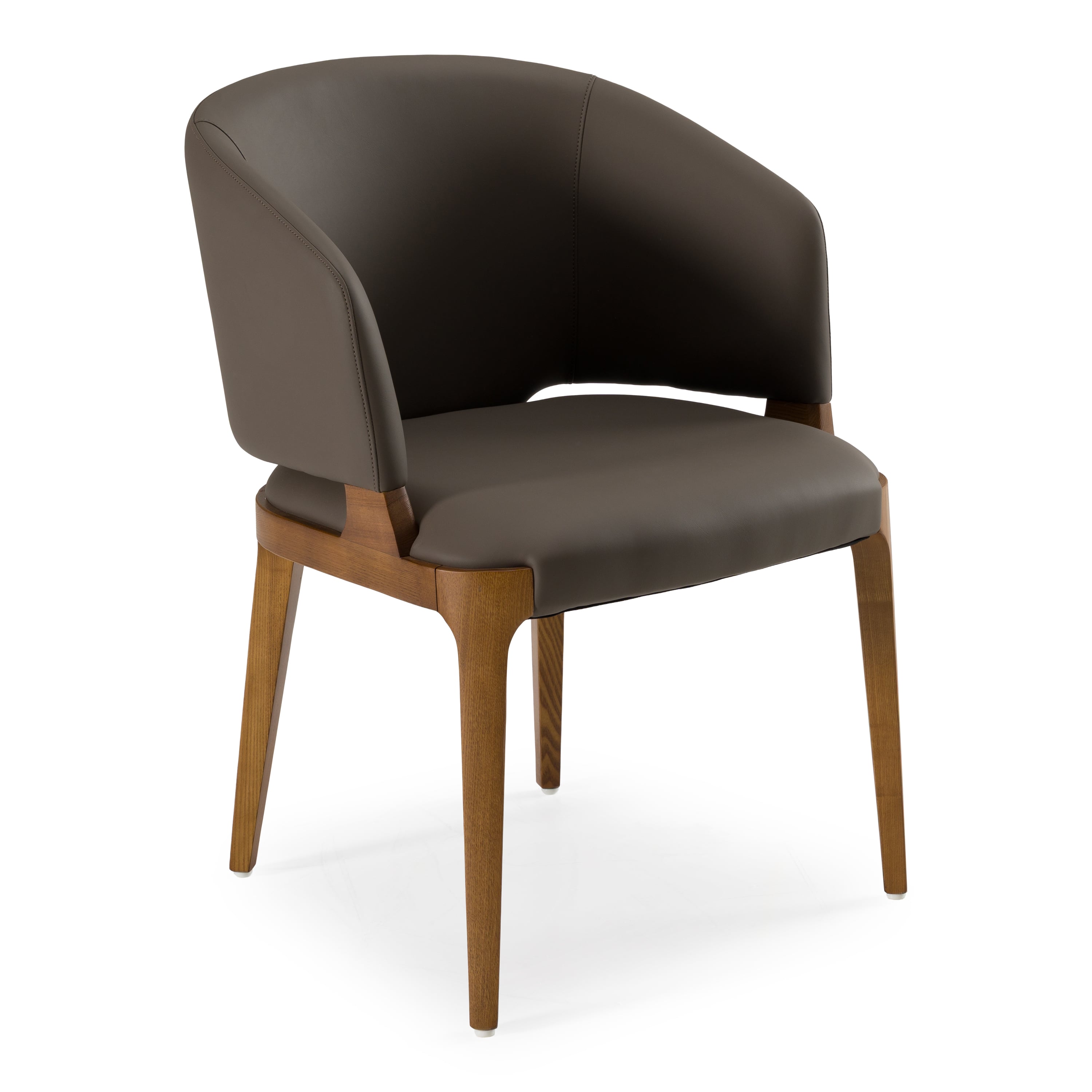 LA Furniture Baskin Brown and Walnut Arm Dining Chair VGCS-ACH-21093 Contemporary Style by Vig Furnitrue Number 79642 Catch Home Goods
