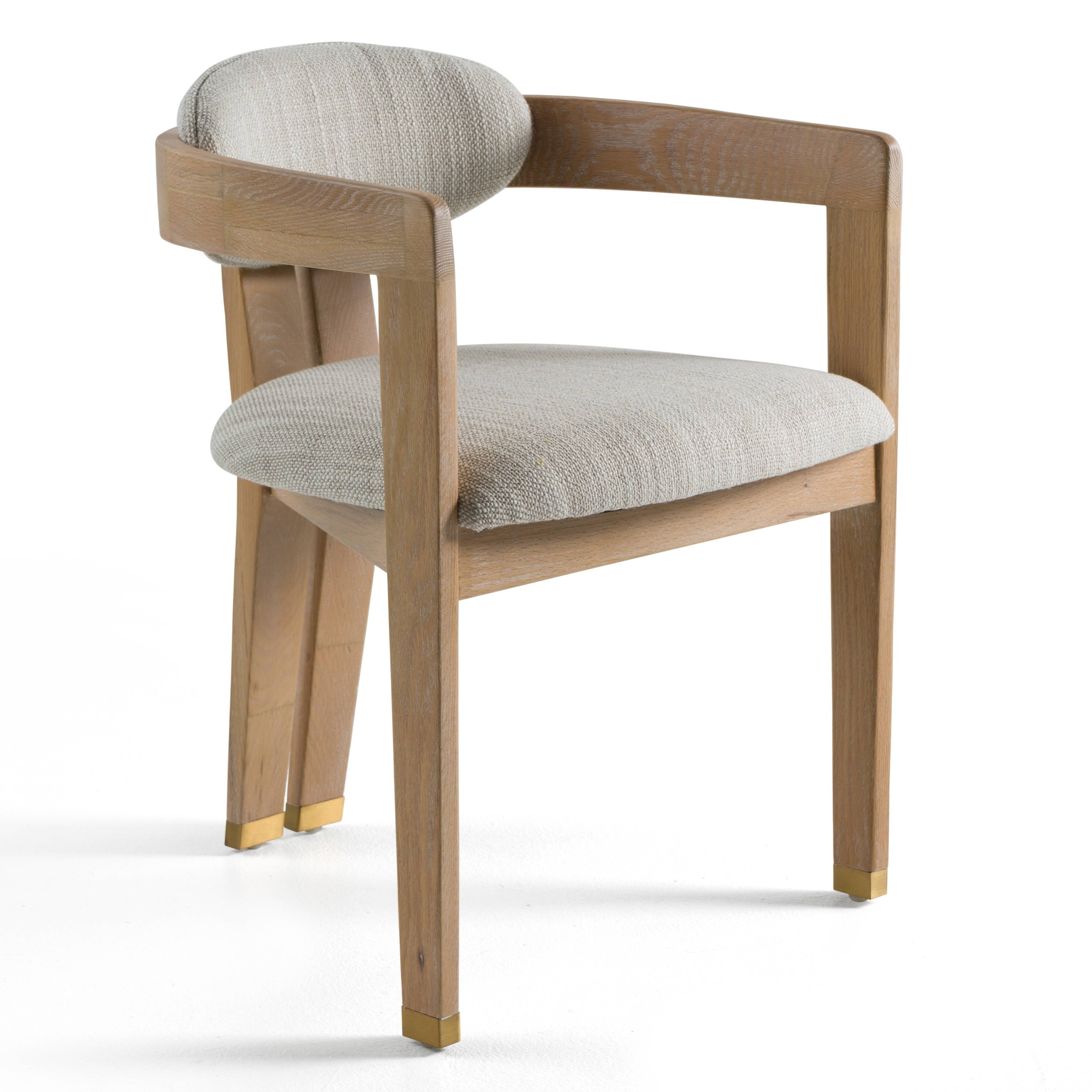 LA Furniture Belton Modern Off-White Fabric + White Wash Oak Dining Chair VGMY-2918-OFFWHT Contemporary Style by Vig Furnitrue Number 81812 Catch Home Goods
