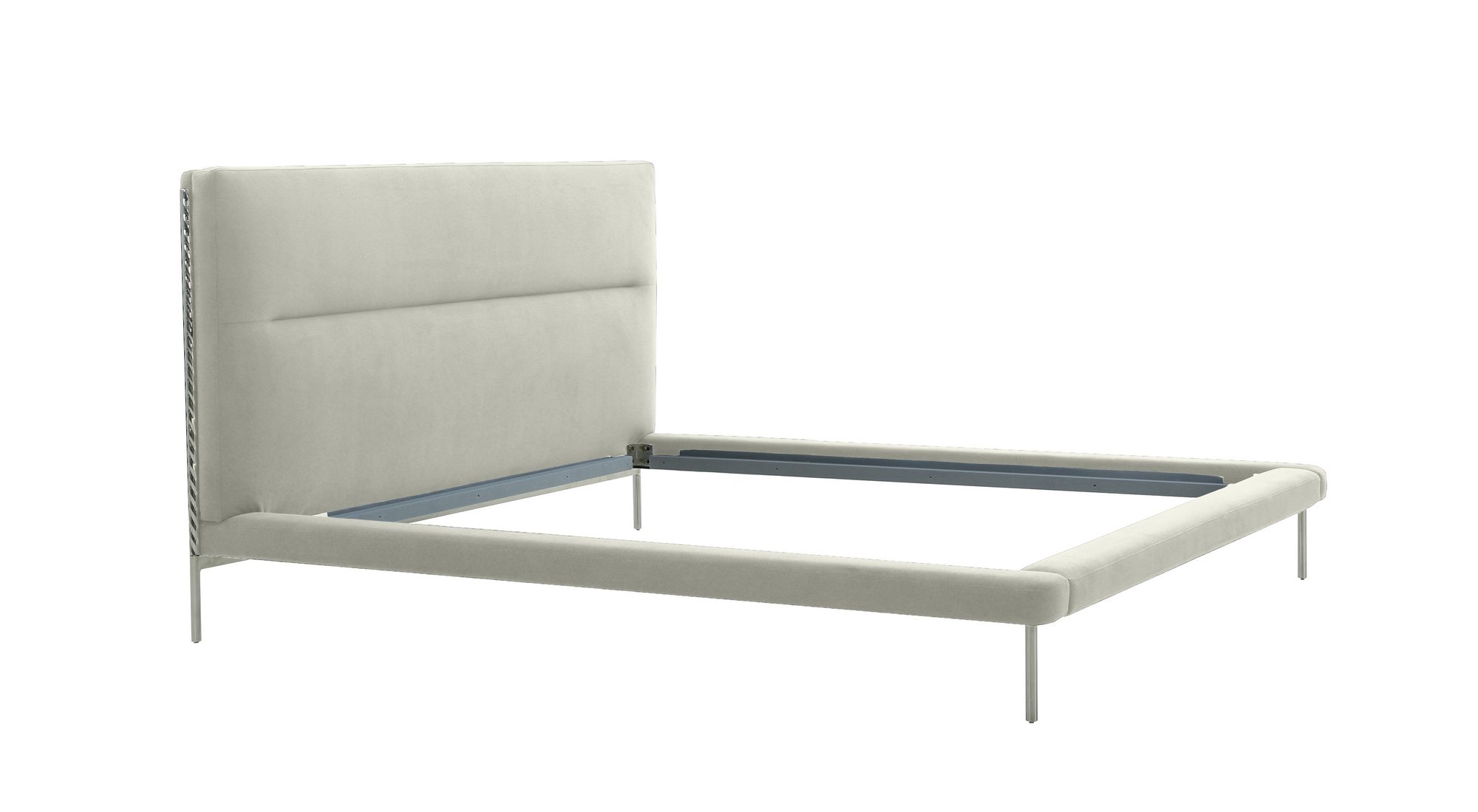 LA Furniture Bergeron Eastern King Contemporary Cream Woven Fabric Bed VGODZW-20107-WHT-BED-EK Contemporary Style by Vig Furnitrue Number 79161 Catch Home Goods