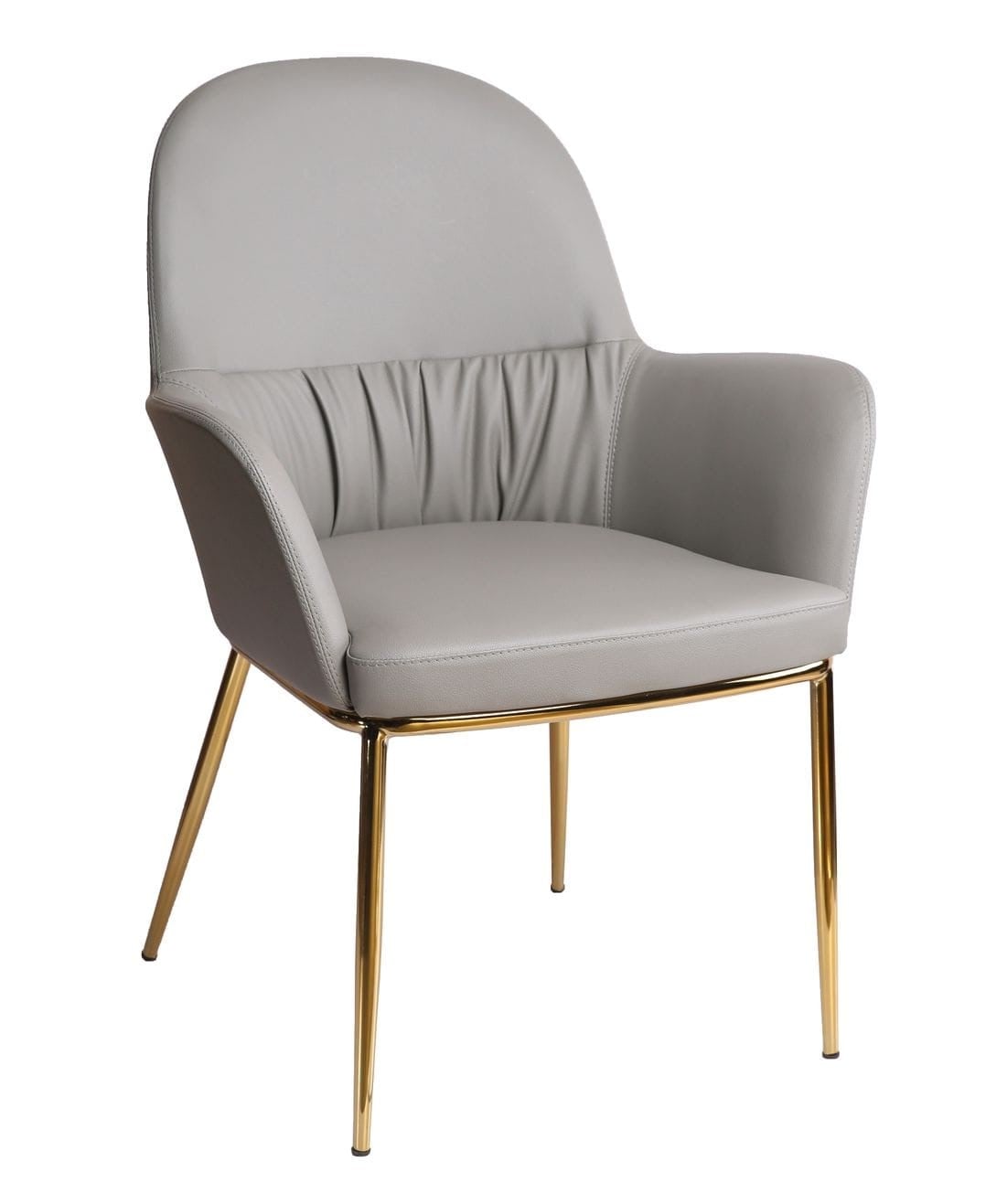 LA Furniture Blanton Modern Grey Leatherette & Gold Accent Chair VGOBTY148-GRY-CH Contemporary Style by Vig Furnitrue Number 79034 Catch Home Goods