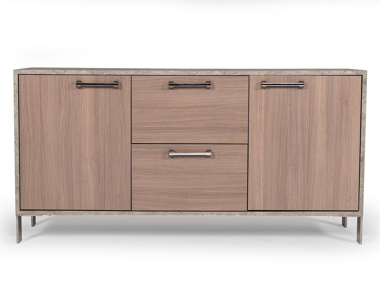 LA Furniture Boston Modern Brown Oak & Faux Concrete Office File Cabinet VGANBOSTON-FC Contemporary Style by Vig Furnitrue Number 75560 Catch Home Goods