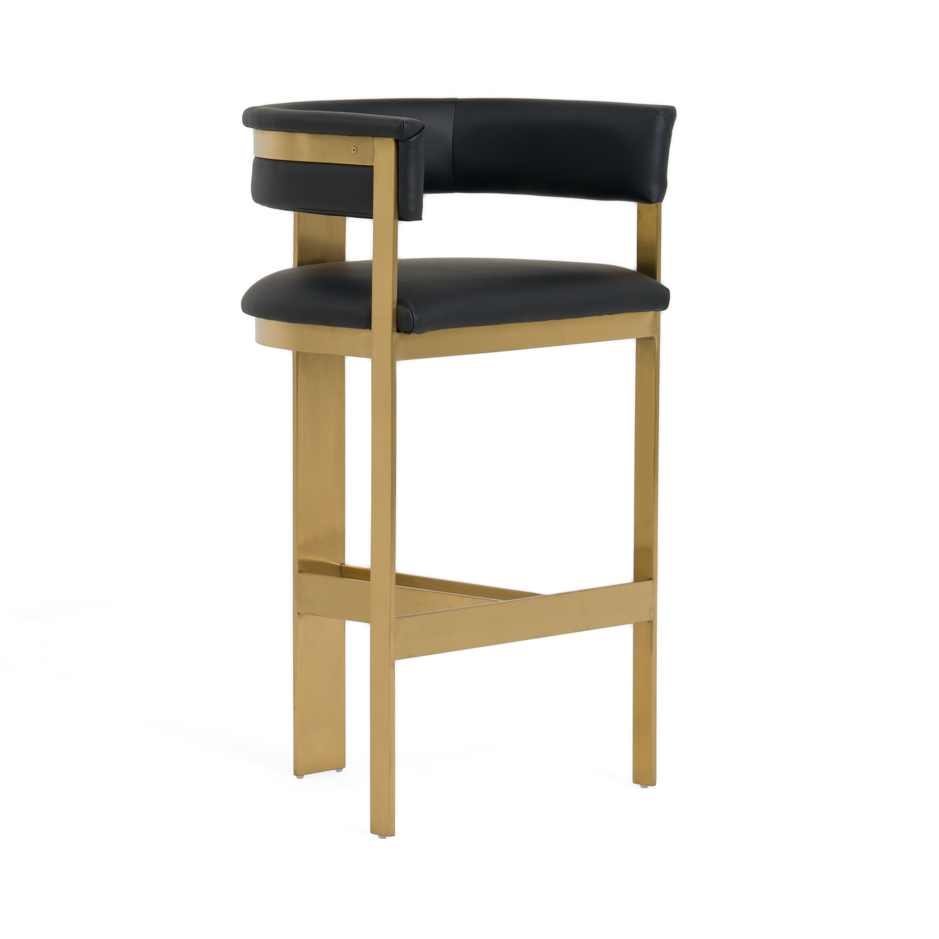 LA Furniture Boswell Modern Black + Matte Gold Barstool VGRH-RHS-BS-158-BLKGLD Contemporary Style by Vig Furnitrue Number 81228 Catch Home Goods