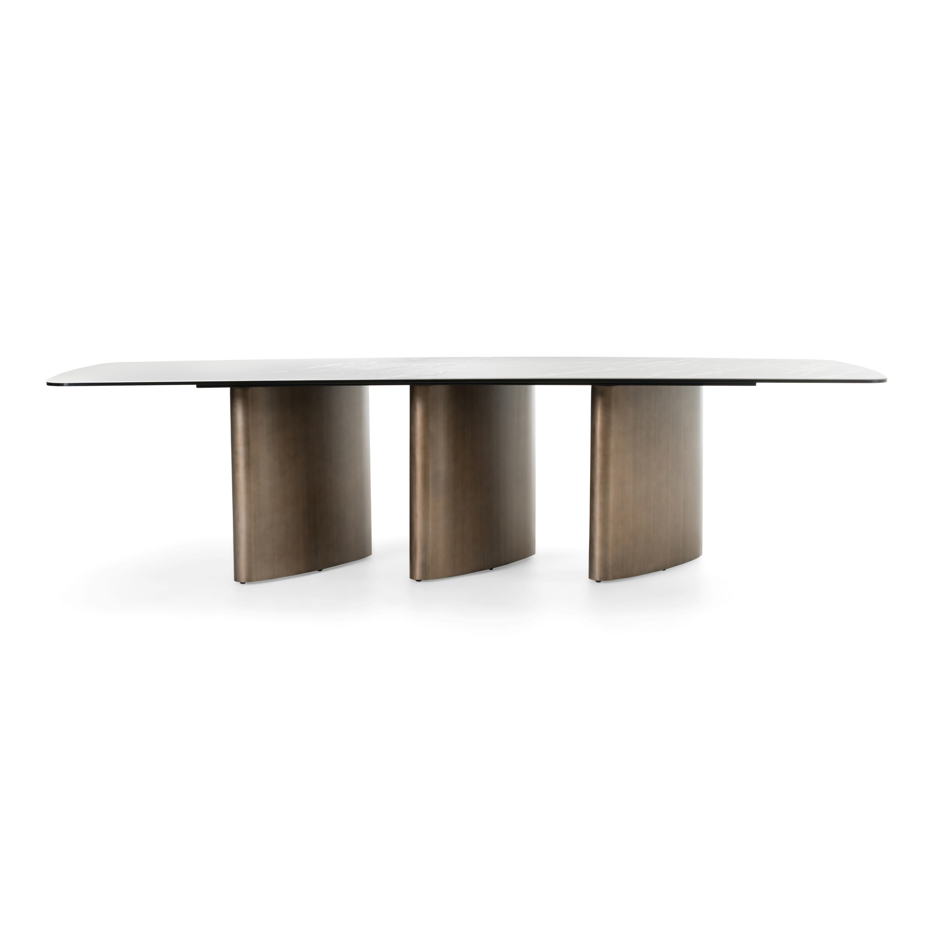LA Furniture Bounty Modern White Ceramic + Antique Brass Dining Table VGFA-DT2015 Contemporary Style by Vig Furnitrue Number 83078 Catch Home Goods