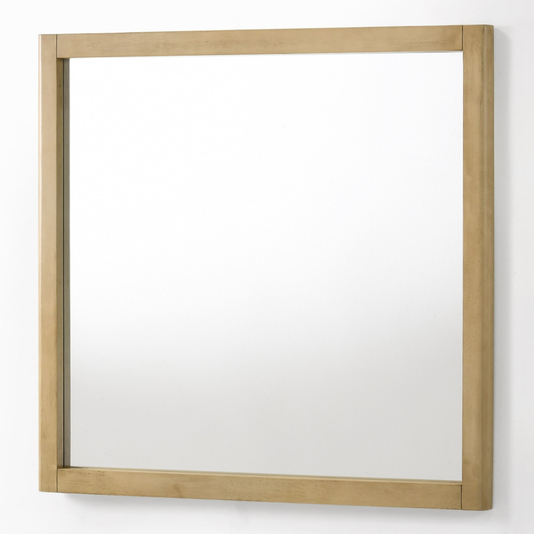 LA Furniture Santa Monica Modern Natural Oak Square Mirror VGMABR-144-MIR Contemporary Style by Vig Furnitrue Number 80887 Catch Home Goods