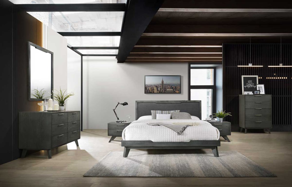 LA Furniture Eastern King Soria Modern Grey Wash Bedroom Set VGMA-BR-32-GRY-SET-EK Contemporary Style by Vig Furnitrue Number 75938 Catch Home Goods