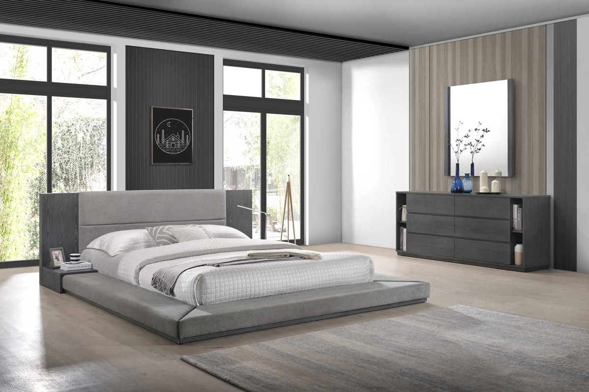 LA Furniture California King Jagger Modern Grey Bedroom Set VGMABR-55-GRY-SET-CK Contemporary Style by Vig Furnitrue Number 77579 Catch Home Goods
