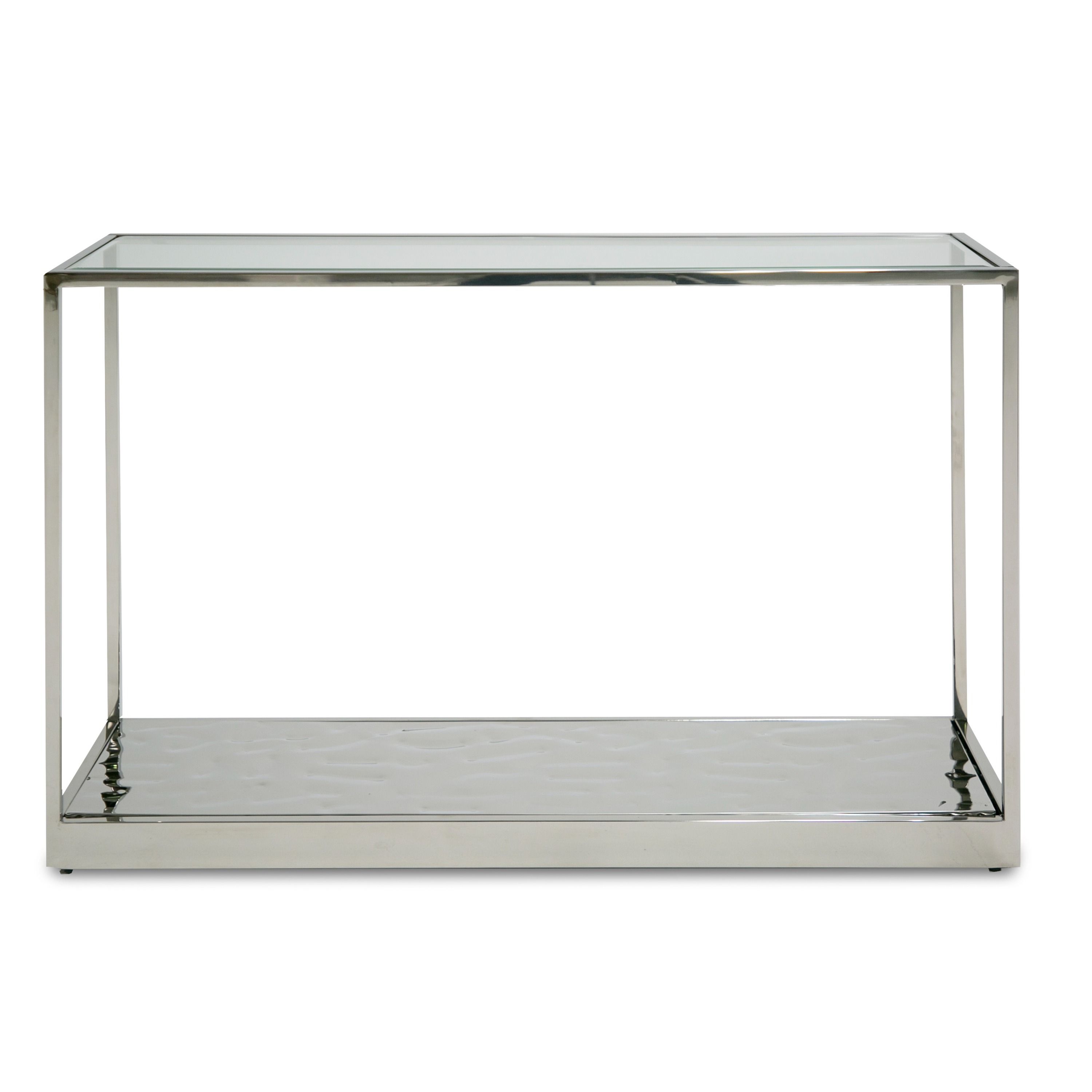 LA Furniture Braxton Contemporary Clear Wave Glass Console Table VGGMST-1676-CON Contemporary Style by Vig Furnitrue Number 81014 Catch Home Goods