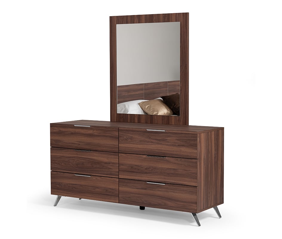 LA Furniture Brooklyn Italian Modern Walnut Mirror VGACBROOKLYN-MIR Contemporary Style by Vig Furnitrue Number 76001 Catch Home Goods