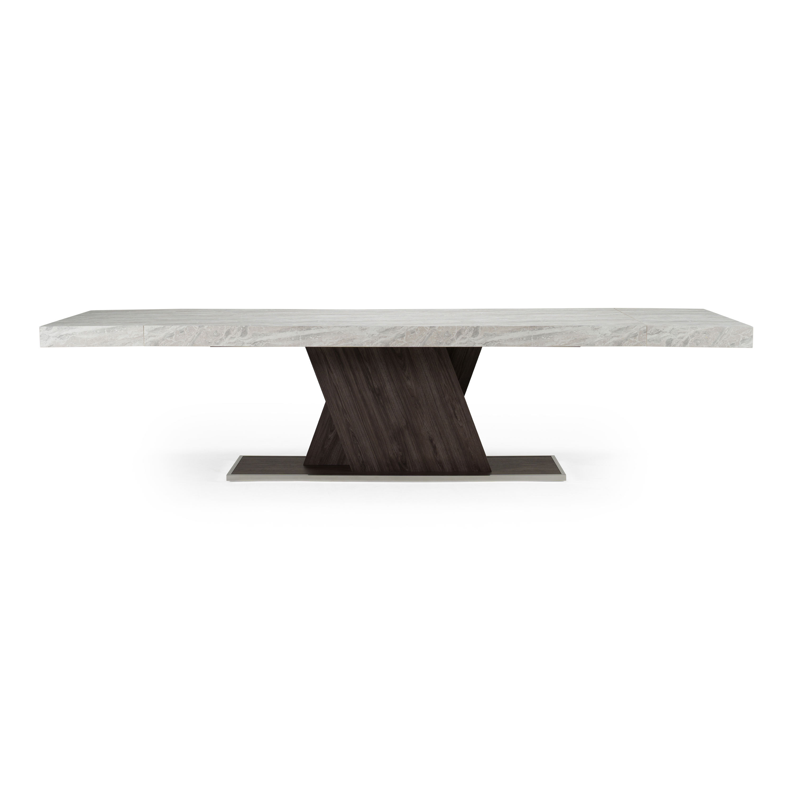 LA Furniture Cairo Italian Modern Faux Marble & Pecan Elm Extendable Dining Table VGACCAIRO-TBL Contemporary Style by Vig Furnitrue Number 79953 Catch Home Goods