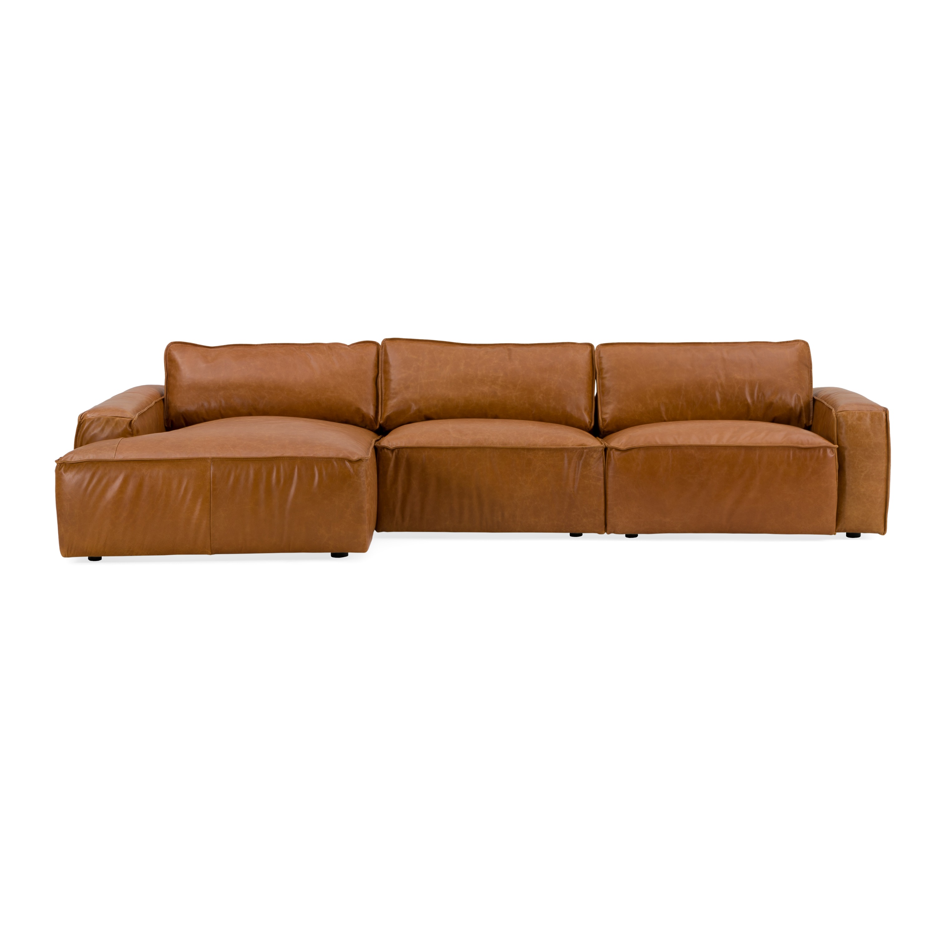 LA Furniture Cambria Modern LAF Cognac Leather Sectional Sofa VGKK-KF1123-SECT Contemporary Style by Vig Furnitrue Number 80098 Catch Home Goods