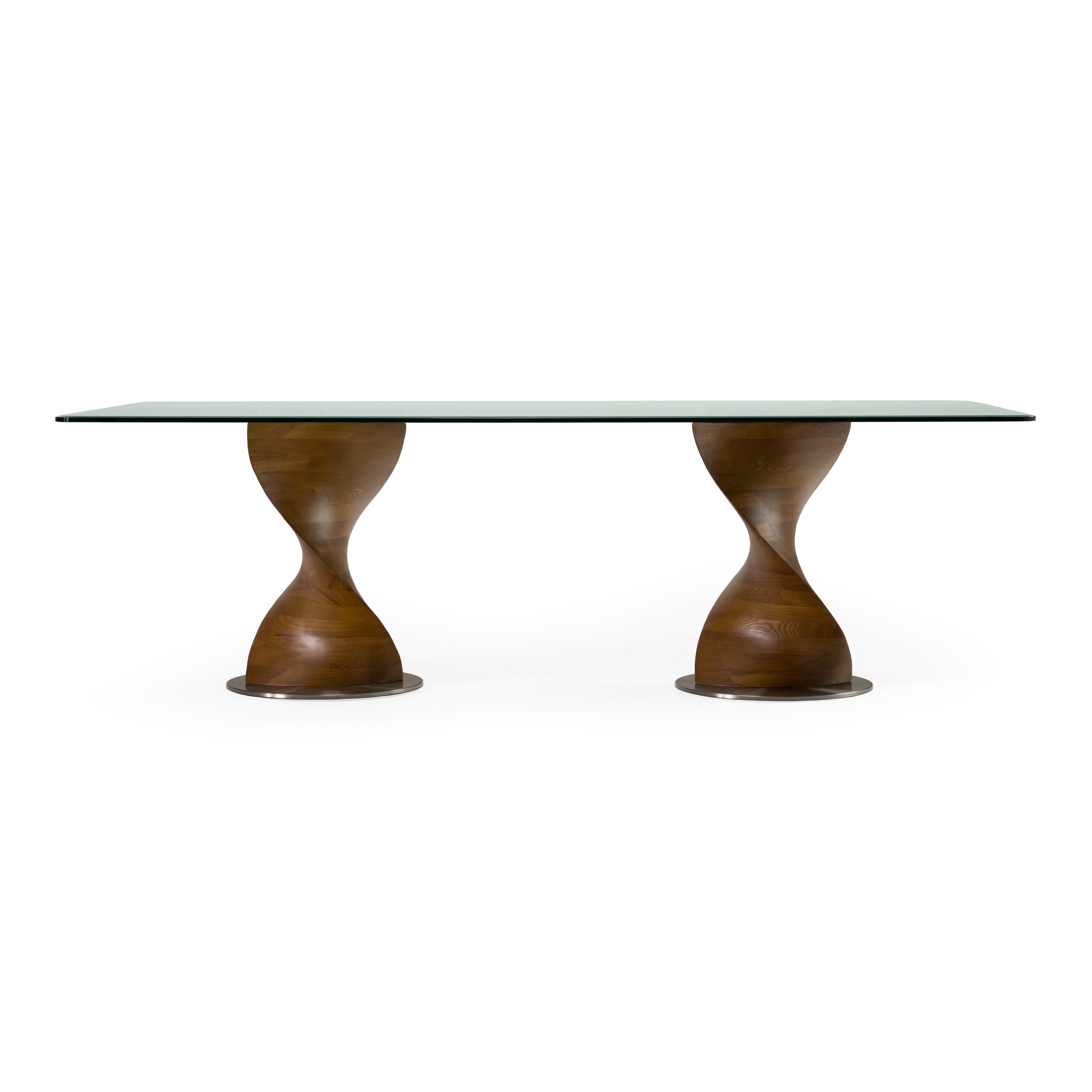 LA Furniture Cleveland Contemporary Glass and Walnut Dining Table VGCS-DT-16152 Contemporary Style by Vig Furnitrue Number 79638 Catch Home Goods