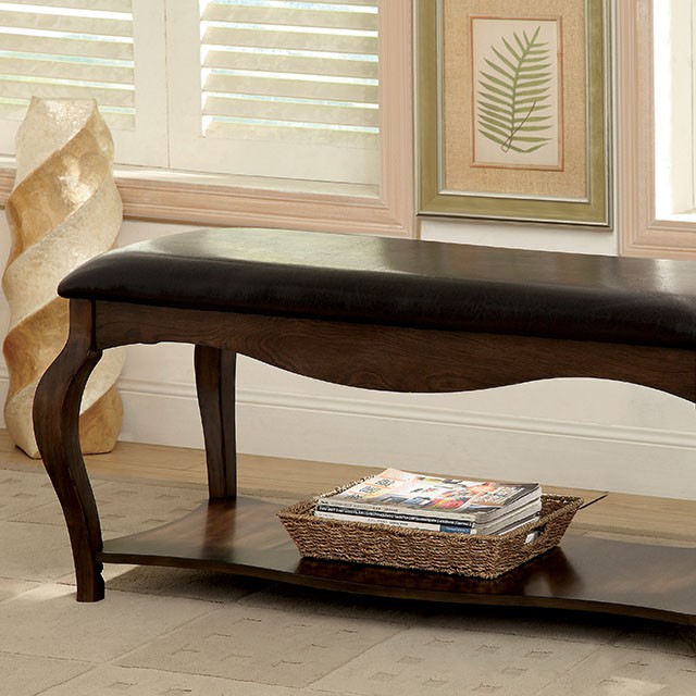 Furniture Of America Enderby Transitional Tobacco Oak Bench Model CM-BN6013