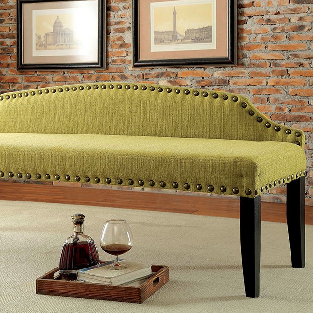 Furniture Of America Hasselt Contemporary Green Bench Model CM-BN6880GR-L