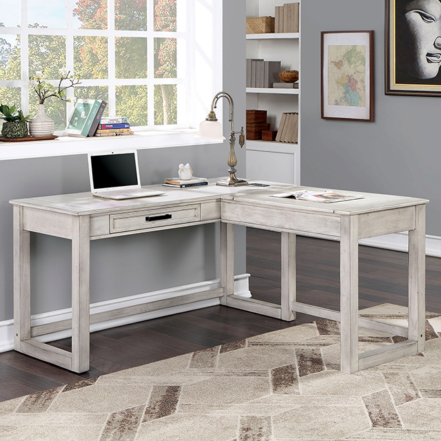 Furniture Of America Galarga Transitional Antique White Desk Model CM-DK418WH-RIGHT DESK W/ LIFT