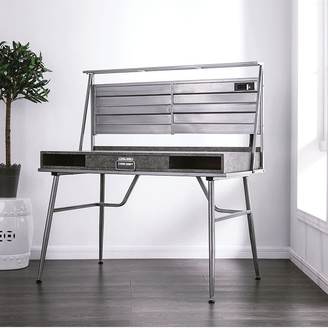 Furniture Of America Mccredmond Industrial Silver Desk Model CM-DK5566