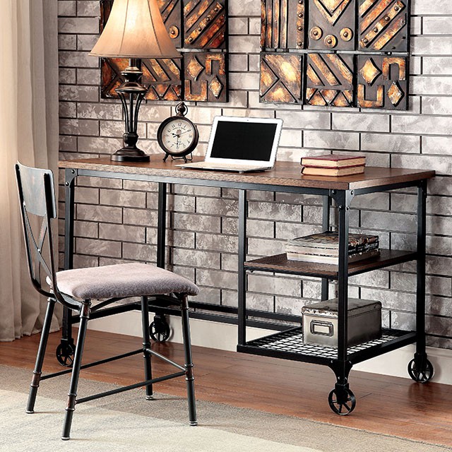 Furniture Of America Cori Industrial Antique Black Desk Model CM-DK6276