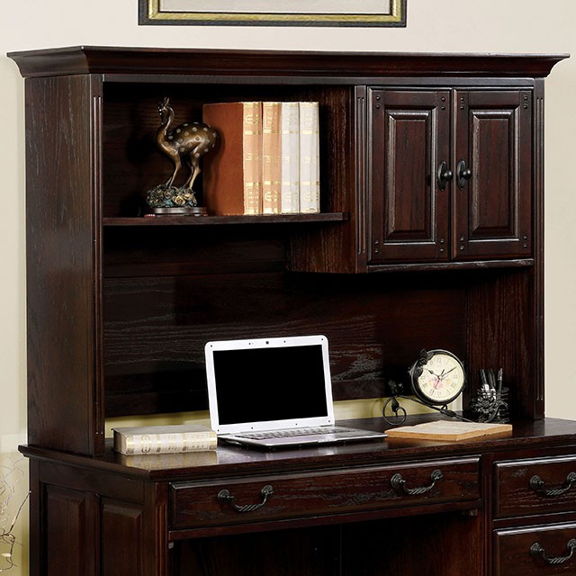 Furniture Of America Tami Transitional Dark Walnut Credenza Desk Hutch Model CM-DK6384CDH