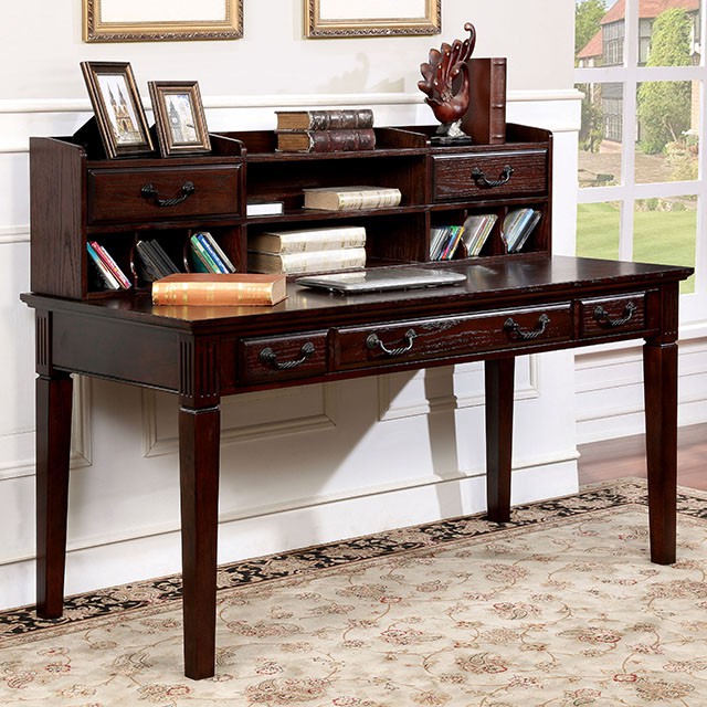 Furniture Of America Tami Transitional Dark Walnut Writing Desk W/ Hutch Model CM-DK6384DL-PK-Hutch