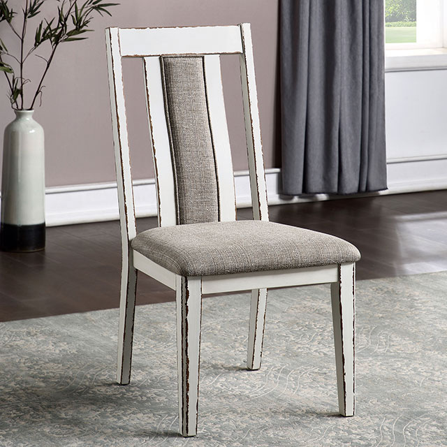 Furniture Of America Halsey Rustic Weathered White/Warm Gray Side Chair (2/Box) Model CM3142SC-2PK