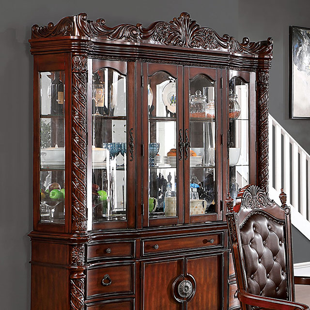 Furniture Of America Canyonville Traditional Brown Cherry Hutch & Buffet Model CM3144HB-SET