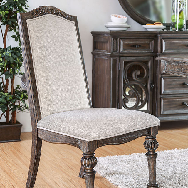 Furniture Of America Arcadia Rustic Rustic Natural Tone/Ivory Side Chair (2/Box) Model CM3150SC-2PK