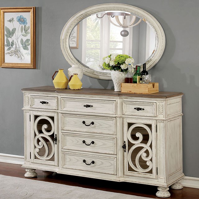 Furniture Of America Arcadia Rustic Antique White Server Model CM3150WH-SV