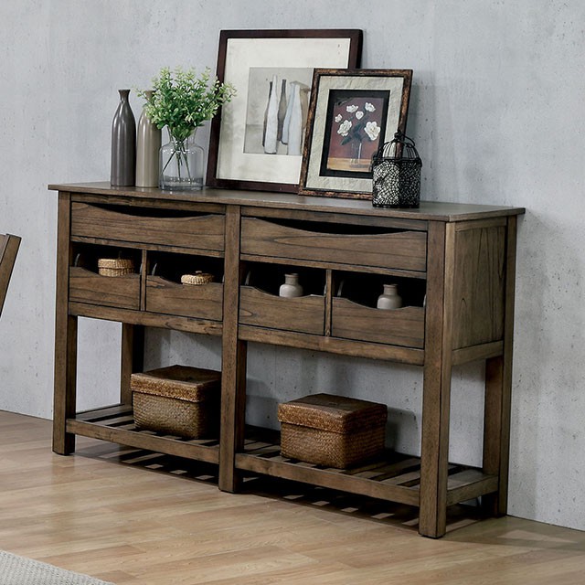 Furniture Of America Benllech Rustic Light Oak Server Model CM3309SV