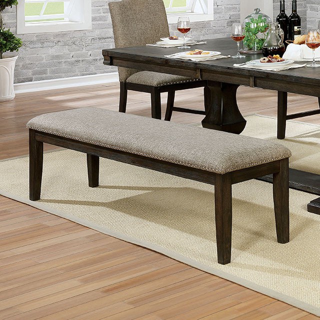 Furniture Of America Faulk Transitional Espresso/Warm Gray Bench Model CM3310BN