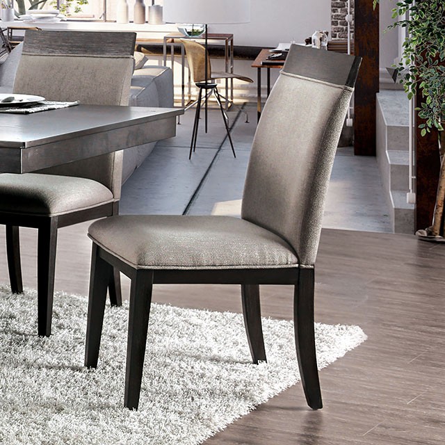 Furniture Of America Modoc Contemporary Espresso/Beige Side Chair (2/Ctn) Model CM3337SC-2PK